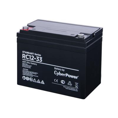 Батарея, CyberPower, RC12-33, Свинцово-кислотная 12В 33 Ач, Вес: 10,1 кг, Размер в мм.: 197*130*159