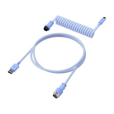 Провод для механической клавиатуры, HyperX, USB-C Coiled Cable, 6J682AA, 5-Pin Aviator Connector, USB-C to USB-A, Светло-фиолетовый