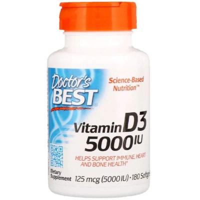 Doctor's Best, Vitamin D3 125 mcg (5,000 IU) (180 капс)