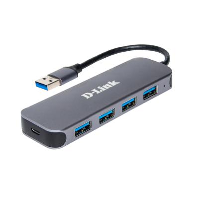 Адаптер, D-Link,DUB-1341/C2A, 4 порта USB 3.0, Micro-USB для подключения адаптера питания, скорость передачи данных до 5 Гбит/с, подключение до 127 устройств
