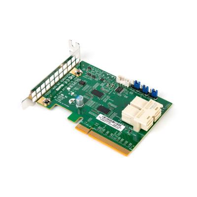 NVMe Host Bus адаптер, Supermicro, AOC-SLG3-2E4R-O, U.2, dual-port, Redriver, PCI-E 3.0 x8, Mini SAS HD (SFF 8643)