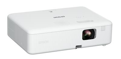 Epson CO-W01 3LCD WXGA Projector, 3000 Lumen Brightness, UHE 188 W, 6000h Durability Lamp, 16:10 Aspect Ratio, 120Hz 2D Vertical Refresh Rate, 16.77mn Colors, HDMI 1.4/USB 2.0-A/B, White