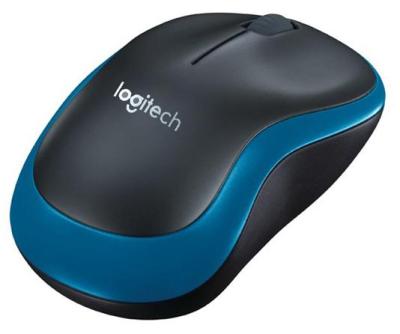 Мышь Logitech M185, 3 Buttons, 1000dpi, беспроводная, Black/Blue