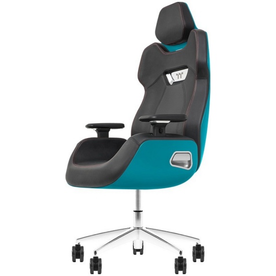 Игровое компьютерное кресло, Thermaltake, ARGENT E700 Ocean Blue, GGC-ARG-BLLFDL-01, Максимальная нагрузка 150 кг, Натуральная кожа, Основание алюминий и металл, Синий