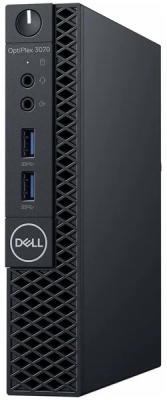 Компактный ПК Dell OptiPlex 3070 MFF Micro Intel Core i3-9100T (3.10-3.70GHz), 8GB DDR4, 128GB SSD, Intel UHD Graphics 630, 2xUSB 2.0, DisplayPort 1.4a, HDMI, Win 10 Pro, Black, USB мышь, OEM