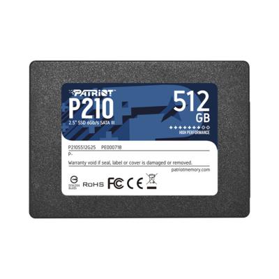 Твердотельный накопитель SSD, Patriot, P210 P210S512G25, 512 GB, SATA, 520/430 Мб/с