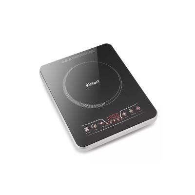 Индукционная плитка, Kitfort, КТ-102, Мощность 2000 Вт, Сенсорное управление, 1 конфорка, Диаметр конфорок 17 см, 5 программ, 10 режимов работы, Длина шнура 1.3м, Черный