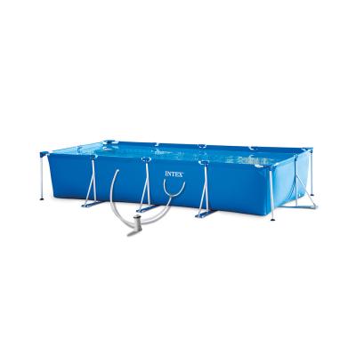 Каркасный бассейн Rectangular Frame 450 x 220 х 84 см, INTEX, 28274NP, Винил, 7127 л., Стальной каркас, Ф-насос 28604 (2006л/ч), Синий, Цветная коробка