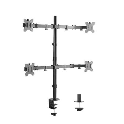 Настольный кронштейн для 4-х мониторов, Brateck, LDT12-C048N, 13"-32", Нагрузка 4х8 кг., Наклон +/- 45°, Поворот +/- 90°, Вращение монитора +/- 180°, VESA 75x75,100x100