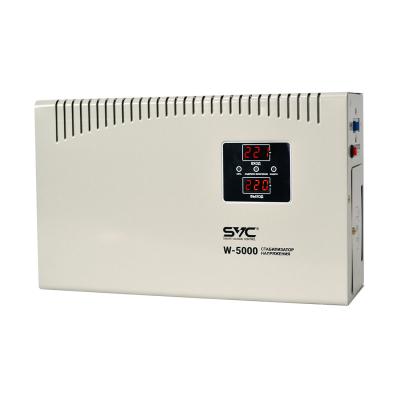 Стабилизатор (AVR), SVC, W-5000, Мощность 5000ВА/5000Вт, LED-дисплей, Диапазон работы AVR: 140-260В, Вых.: 220В+/-7%, Клеммная колодка, Габариты: 380*234*105, Белый