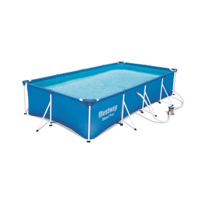 Каркасный бассейн Steel Pro 400 х 211 х 81 см, BESTWAY, 56424, Винил, 5700 л., Стальной каркас, Ф-насос 58381 (1249л/ч), Синий, Цветная коробка