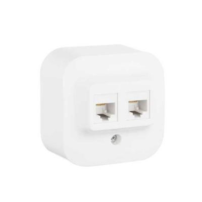 Розетка двойная Legrand Forix RJ 45 кат.5е IP20 накладная белый