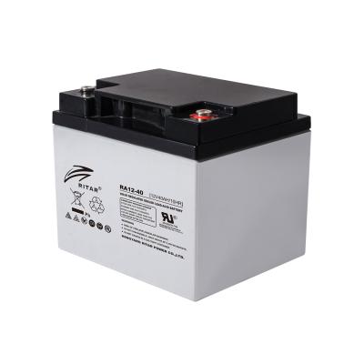 Батарея, Ritar, RA12-40, Свинцово-кислотная 12В 40 Ач, Вес нетто: 11,5 кг, Размер в мм.: 198*166*169