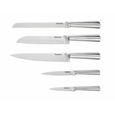 Набор 5 ножей, TEFAL, K121S575, Поварской 20 см, Сантоку 18 см, Для хлеба 20 см, Универсальный 12 см, для овощей 8 см, Лезвие и ручка - нержавеющая сталь