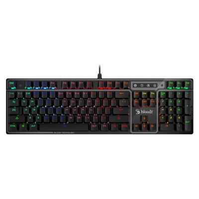 A4TECH BLOODY B750N DESTINY LIGHT STRIKE GAMING MECHANICAL GREEN SWITCH NEON KEYBOARD USB US+RUSSIAN