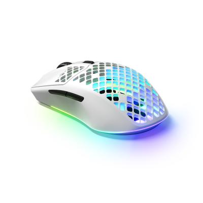 Компьютерная мышь, Steelseries, Aerox 3 Wireless (2022) Snow, 62608, Игровая, Оптическая, 18000 CPI, 6 кнопок, Подсветка RGB, Беcпроводная, 2.4 ГГц / Bluetooth 5,0, Белая