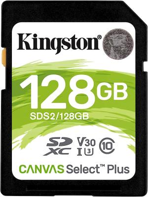 Secure Digital SDXC CL10 128GB KINGSTON Canvas Select Plus 100R C10 UHS-I U1 V10