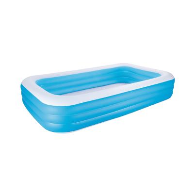 Семейный надувной бассейн Deluxe Blue Rectangular 305 х 183 х 56 см, BESTWAY, 54009, Винил, 1161 л, Сливной клапан, Голубой, Цветная коробка