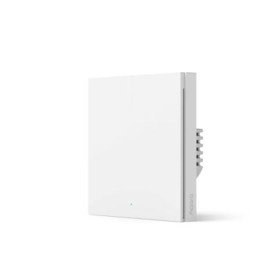 Настенный выключатель одноклавишный, AQARA, Smart Wall Switch H1(No Neutral, Single Rocker), WS-EUK01, 86 х 86 х 42.8 мм, Zigbee 3.0, Напряжение питания: 100 — 250 В~, 50/60 Гц , Минимальная / Максимальная нагрузка: 3 Вт / 2000 Вт, Установка в станда