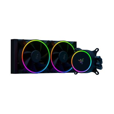 Кулер с водяным охлаждением, Razer, Hanbo Chroma RGB AIO Liquid Cooler (aRGB Pump Cap), RC21-01770100-R3M1, 240 мм, Подсветка RGB, Габариты 275x123x30 мм, Чёрный