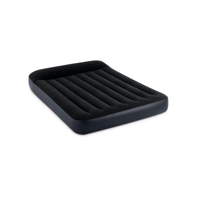 Матрас надувной Dura-Beam Pillow Rest Classic Airbed (Full) 191 х 137 х 25 см, INTEX, 64142, Винил, Флокированый верх, Встроенная подушка, Технология Fiber-Tech, Чёрный, Цветная коробка