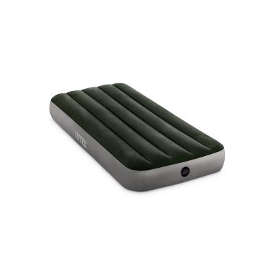 Матрас надувной Dura-Beam Downy Airbed (Jr. Twin) 191 х 76 х 25 см, INTEX, 64760, Винил, Флокированый верх, Встроенный ножной насос, Технология Fiber-Tech, Зелёный, Цветная коробка