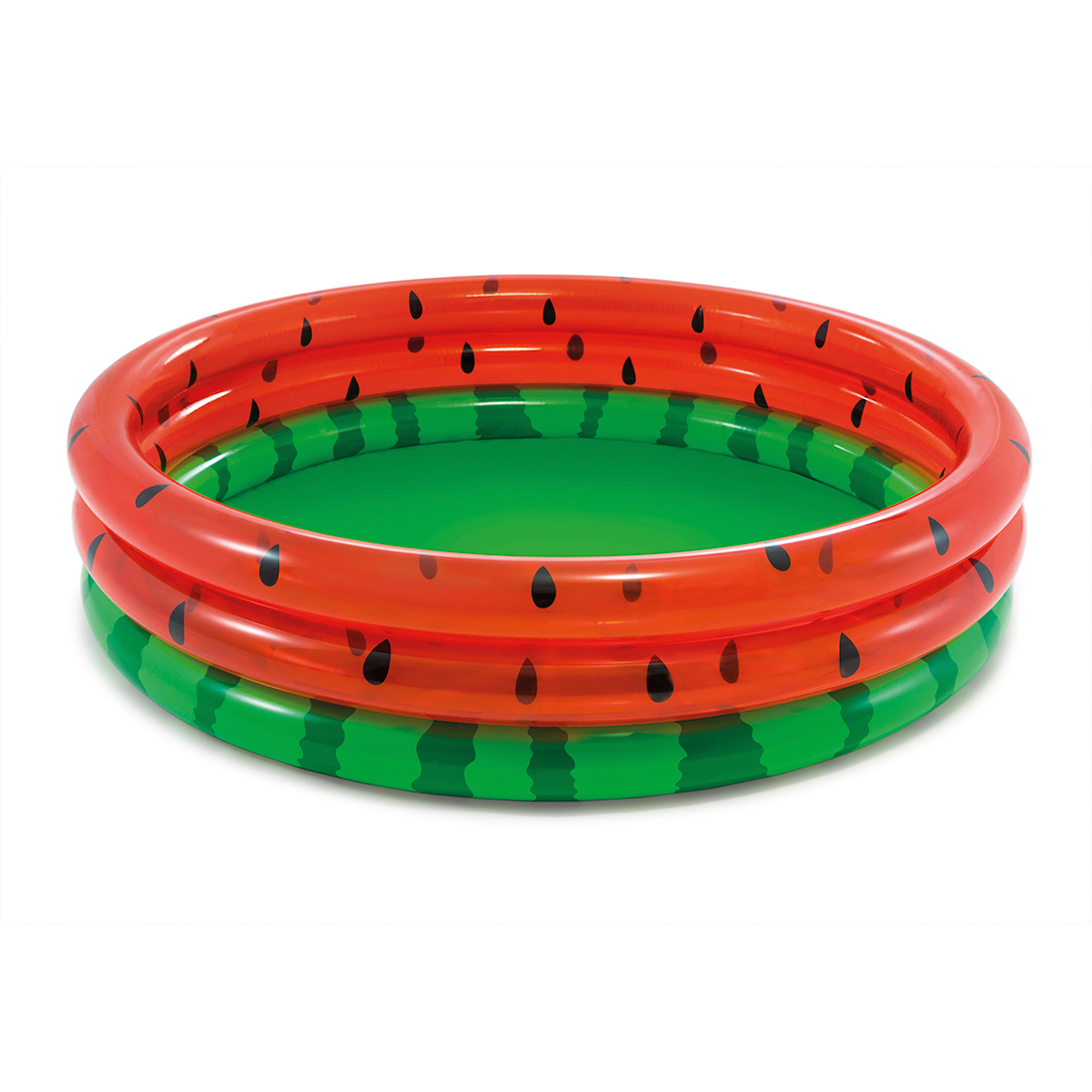 Детский надувной бассейн Watermelon 168 х 38 см, INTEX, 58448NP, Винил, 581л., 2+, Красно-зелёный, Цветная коробка
