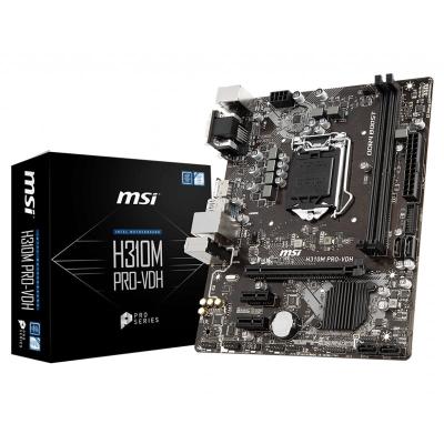 M/B LGA1151v2 MSI H310 PRO-VDH/2xDDR4/PCI-E16x+2*PCI-E1x/GLAN/4xSATA/4*USB3.1+6*USB2.0/VGA+HDMI+DVI