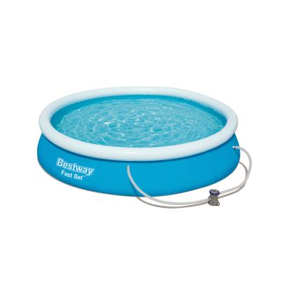 Семейный надувной бассейн Fast Set 366 х 76 см, BESTWAY, 57274, Винил, 5377 л., Ф-насос 58381 (1249л/ч), Голубой, Цветная коробка