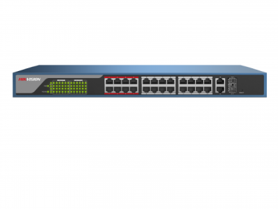 HUB Switch HIKVISION DS-3E0326P-E(C)(STD)24x100Mbps PoE,2x1000Mbps,2x1000 SFP,PoE budget:370W Metal