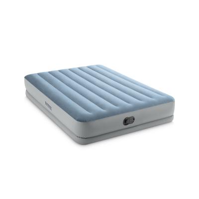 Матрас надувной Dura-Beam Mid-Rise Comfort Airbed (Queen) 203 х 152 х 36 см, INTEX, 64159, Винил, Флокированый верх, Встроенный USB-насос, Технология Fiber-Tech, Серый, Цветная коробка