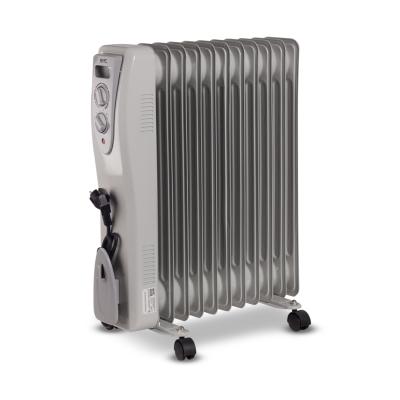 Масляный обогреватель, SVC, OH-2500-11, Мощность 2500Вт, Площадь обогрева: до 25м2, 11 секций, 3 режима работы, Регулировка температуры, Отключение при перегреве, Колеса для перемещения, Серый
