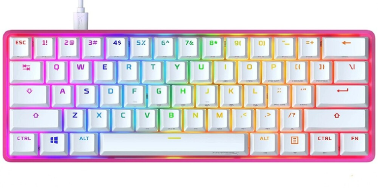 HyperX Alloy Origins 60 572Y6AA#ACB Mechanical Gaming Keyboard,HX Red,Backlight, PINK,RU