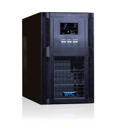 Источник бесперебойного питания, SVC, PT-3K-LCD, Мощность 3000ВА/3000Вт, PT-серия, On-Line, LCD\USB\RS-232, SMART, Диапазон работы AVR: 115-300В, Бат.: 12В/7Ач*6шт., Вентилятор: 8см*2шт., 3 вых Shuko CEE7+клеммная колодка., Чёрный