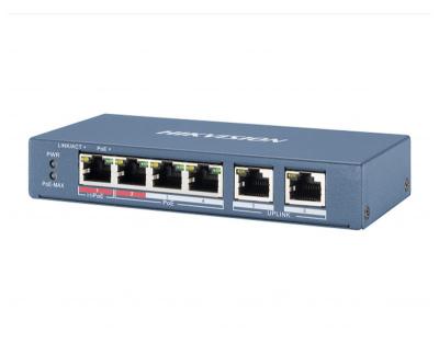 HUB Switch HIKVISION DS-3E0106P-E/M(STD) 4x10/100Mbps PoE,2x1000Mbpc,PoE budget:35W Metal