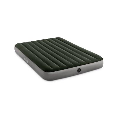 Матрас надувной Dura-Beam Downy Airbed (Queen) 203 х 152 х 25 см, INTEX, 64763, Винил, Флокированый верх, Встроенный ножной насос, Технология Fiber-Tech, Зелёный, Цветная коробка