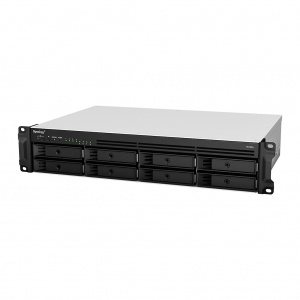Сетевой накопитель (NAS) Synology RackStation RS1221+ AMD Ryzen V1500B (2.20GHz), 4GB DDR4, 8x3.5"/2.5" SATA, RAID Basic,0,1,5,6,10,JBOD,Synology Hybrid, 2xUSB 3.2 Gen 1, 1x eSATA, 4xLAN, Rack 2U
