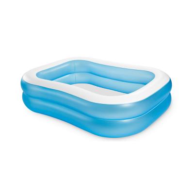 Семейный надувной бассейн Swim Center Family 203 х 152 х 48 см, INTEX, 57180NP, Винил, 540л., 3+, Двухкамерный, Бело/голубой, Цветная коробка