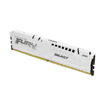 Модуль памяти, Kingston, FURY Beast White XMP EXPO KF552C40BW-16, DDR5, 16GB, CL40, DIMM <PC5-41600/5200MHz>, Белый