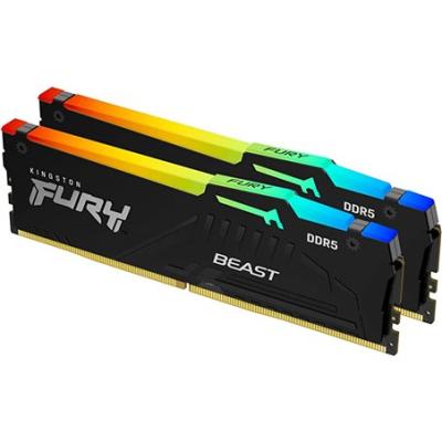 DDR5 64GB (2x32GB) PC-44800 (5600MHz) KINGSTON FURY BEAST WHITE RGB KF556C40BWAK2-64