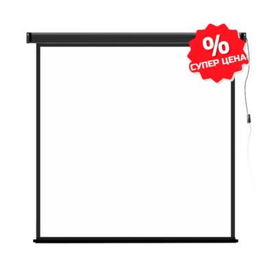 Экран моторизированный, Deluxe, DLS-E213x, Настенный/потолочный, Рабочая поверхность 205х205 см., 1:1, Matt white, Чёрный