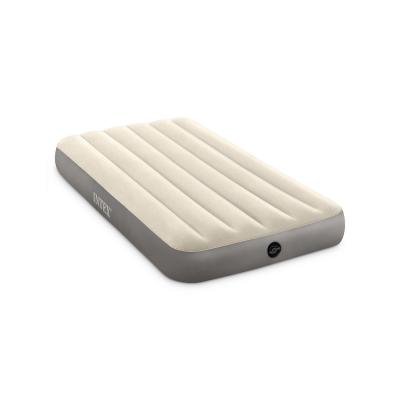 Матрас надувной Dura-Beam Single-High Airbed (Twin) 191 х 99 х 25 см, INTEX, 64101, Винил, Флокированый верх, Технология Fiber-Tech, Серый, Цветная коробка