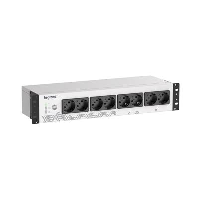 Источник бесперебойного питания, Legrand, Keor PDU 800ВА 8 GR/IT 310332, Мощность 800ВА/480Вт, Офлайн, Стоечный 2U, LED индикаторы, Диапазон работы AVR:180-270В, Бат.: 12В/9Ач., Вых: 8 x Schuko, Белый