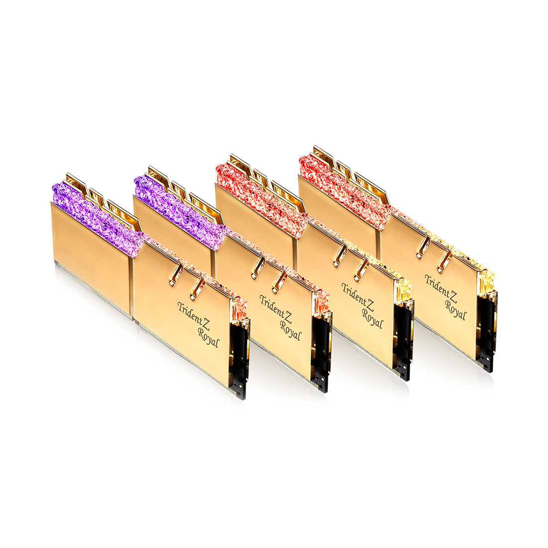 Комплект модулей памяти, G.SKILL, TridentZ Royal F4-3600C18Q-128GTRG (Kit 4x32GB), DDR4, 128GB, DIMM <PC4-28800/3600MHz>, Золотистый