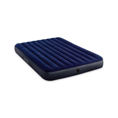 Матрас надувной Dura-Beam Classic Downy Airbed (Queen) 203 х 152 х 25 см, INTEX, 64759, Винил, Флокированый верх, Технология Fiber-Tech, Синий, Цветная коробка