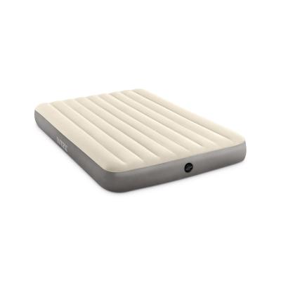 Матрас надувной Dura-Beam Single-High Airbed (Queen) 203 х 152 х 25 см, INTEX, 64103, Винил, Флокированый верх, Технология Fiber-Tech, Серый, Цветная коробка
