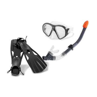 Набор для плавания Reef Rider Sports Set 14+, INTEX, 55658 (55657), В наборе: 55977 - Маска для плавания Reef Rider с поликарбонатными линзами, 55928 - Трубка для плавания Easy-Flow с термопластичным загубником, 55635 - Ласты Super Sport (регулируемы