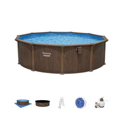 Каркасный бассейн Hydrium 490 х 130 см, BESTWAY, 561CU, Винил, 21490 л., Каркас из стального листа, Песочный ф-насос 58497 (5678л/ч), Интегрированный скиммер, Лестница 58332, Подложка, Тент 58039, Дозатор 58501, Ротанговый принт, Цветная коробка на п