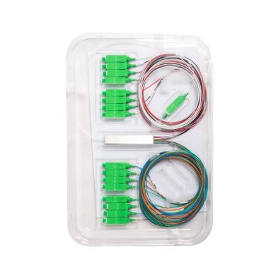Сплиттер оптоволоконный PLC, А-Оптик, 1х16 SC/APC-SC/APC 1.5м, SM 1260-1650, 0.9мм,
