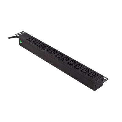 Сетевой фильтр SHIP 700573102, Для шкафов и стоек размера 19", 7 Розеток C13 + 3 розетки типа C19, 2 м, 16A, 4000W, Чёрный